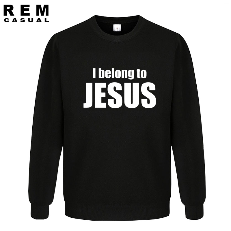 새로운 패션 긴 소매 나는 예수님에 속한다 코튼 그리스도 종교 가톨릭 기독교 신앙 후드 티, 스웨터